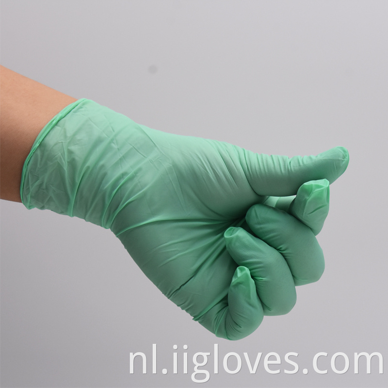 Factory Sale Anti Slip Green Nitril Glove Examing Groen Handbescherming Veiligheid Nitrilhandschoenen